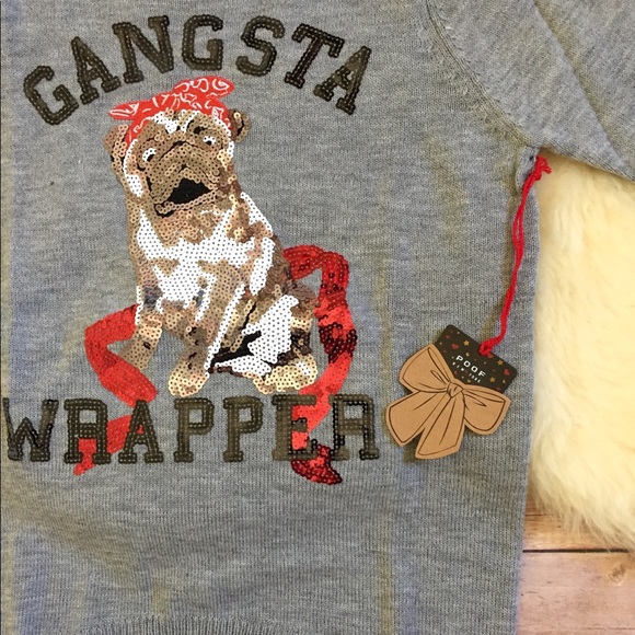 Last One- Sequin Gangsta Wrapper Christmas Sweater - Picture 4 of 8